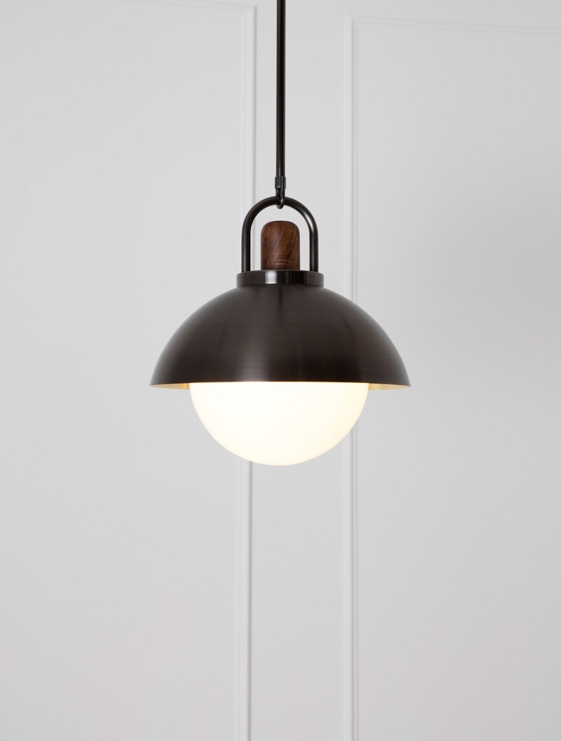 Arc Dome 14" in Blackened Brass and Black Walnut